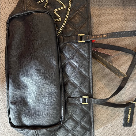 Sprayground Black and Gold Quilted Tote - Picture 2 of 4